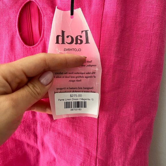 Tach hot pink linen dress BNWT - Picture 7 of 7
